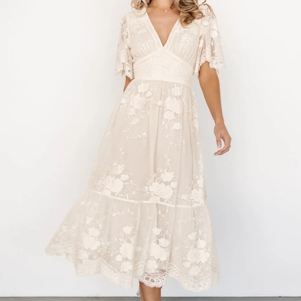 baltic born clarisa lace midi dress size large